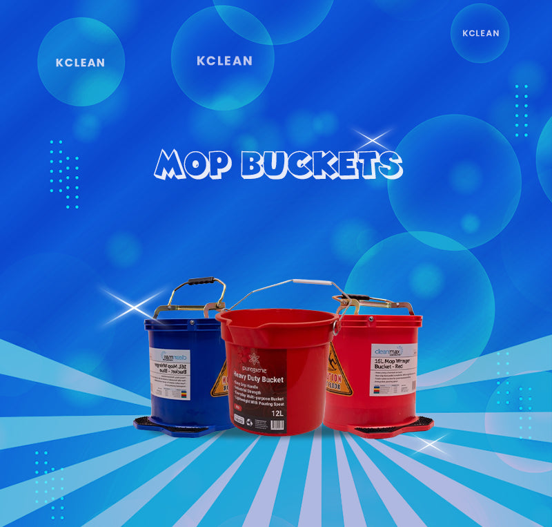 Red commercial mop bucket with wringer from the KCLEAN mop bucket collection