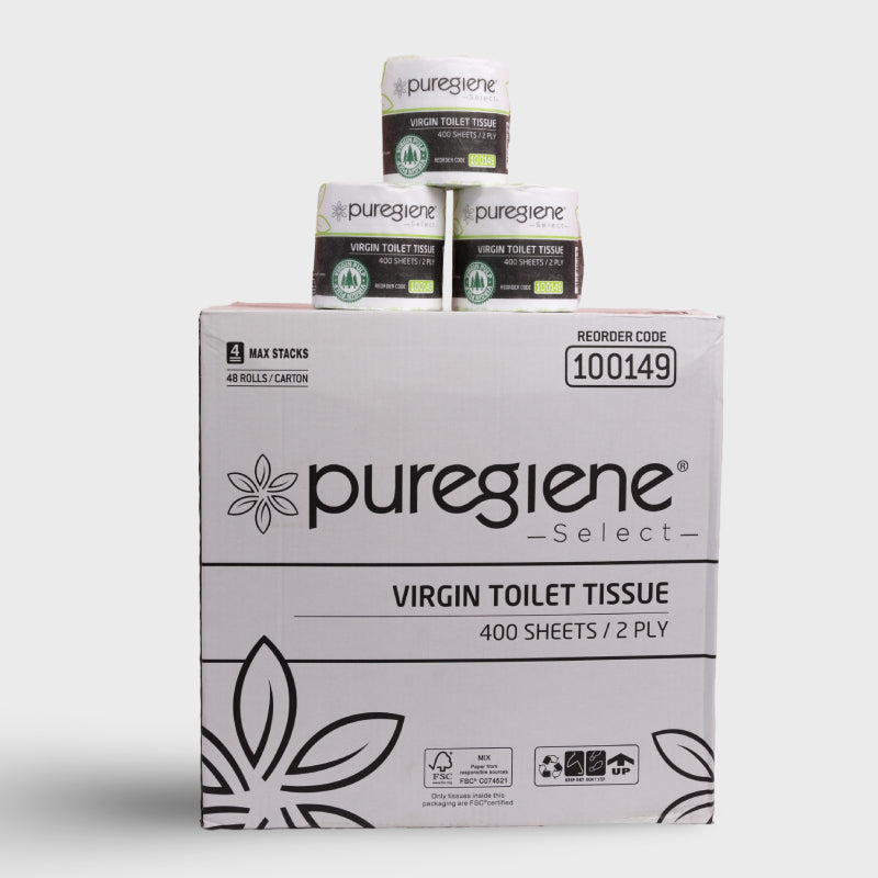 Puregiene® Toilet Tissue Select 2 Ply 400 Sheet Carton 48