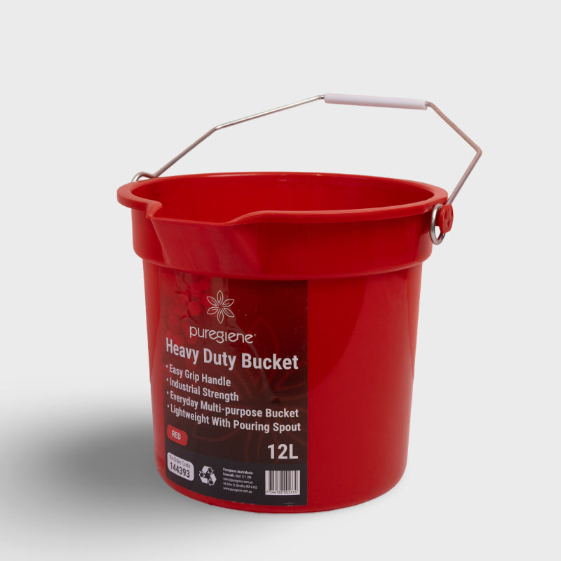 Puregiene Round Bucket Heavy Duty Red 12L sold by KCLEAN