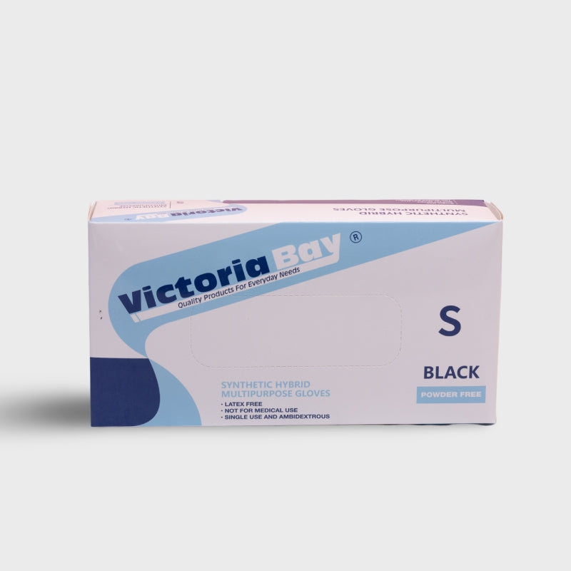 Victoria Bay Black Nitrile Gloves Pack of 100