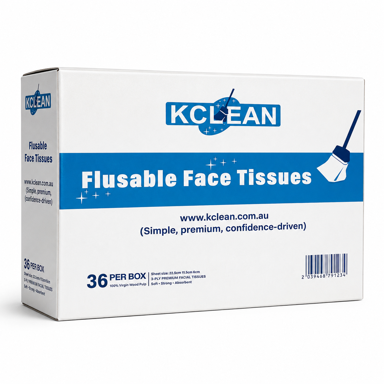 KCLEAN Flushable Face Tissues | Premium 3-Ply Facial Tissues