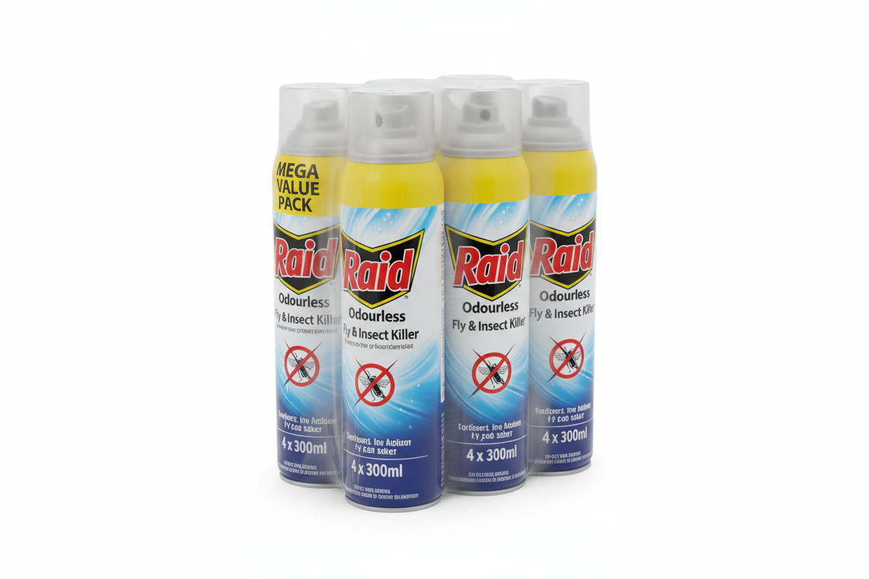 Raid Odourless Fly Spray (Mega Value Pack)